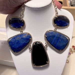Kendra Scott Parasol necklace in gold, black, lapis and iolite